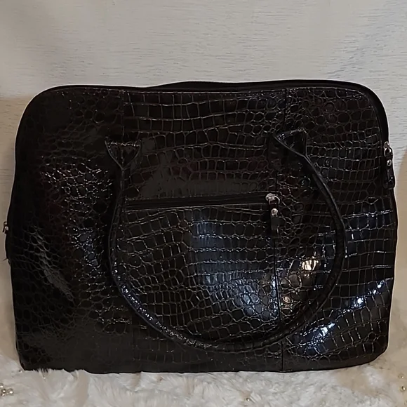 Great condition Dark brown large croc embossed tote - Picture 2 of 9